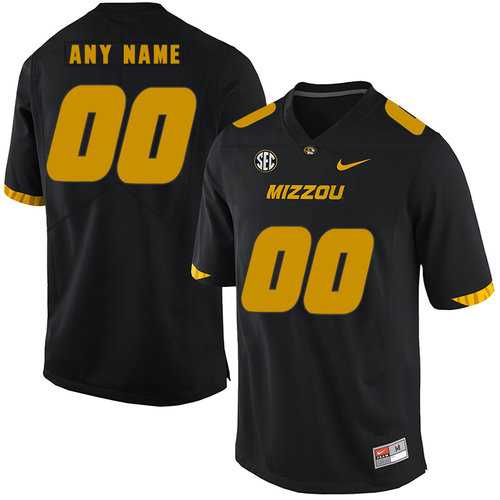 Mens Missouri Tigers Customized Black Nike College Football Jersey->customized ncaa jersey->Custom Jersey